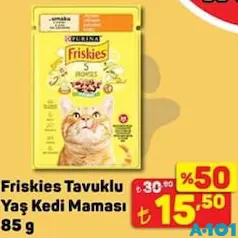 FRİSKİES TAVUKLU YAŞ KEDİ MAMASI 85 G